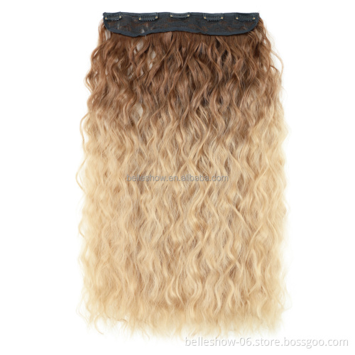 5 clip in hair extension synthetic quality fiber clip in braids extension ponytail Kinky Curly Synthetic Hair 5 Clip in Hair